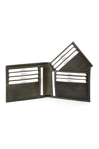 Polo Air Genuine Green Leather Wallet
