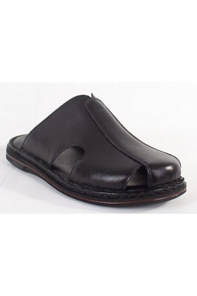 Hammer Jack 578165 Mildura Black Orthopedic Closed Toe Men's Leather Slippers