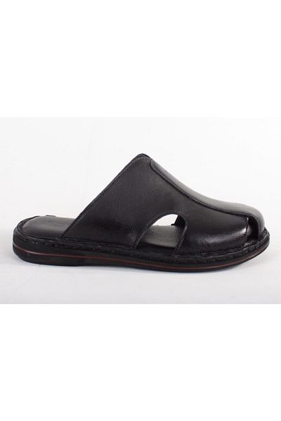 Hammer Jack 578165 Mildura Black Orthopedic Closed Toe Men's Leather Slippers