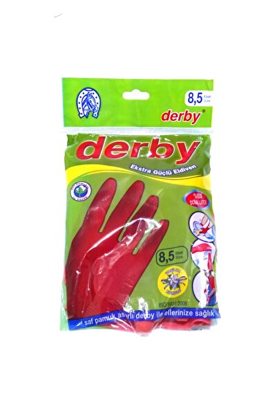DİMAHOME **(3adet)** Derby 8.5no Kırmızı Bulaşık Eldiveni Bx30 Kl150| New Year