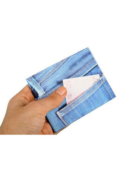 Kenpool Mini Wallet Blue Jeans Wallet with Special Jeans Design