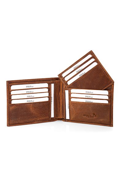 Polo Air Genuine Tan Leather Wallet