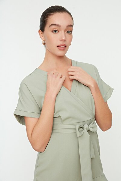 Trendyol Collection Menta öves mini szoknya, fodros szőtt ruha TWOSS20EL0944