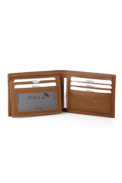 Polo Air Genuine Tan Leather Wallet
