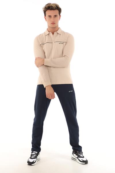 FORE SPORT Men's Polo Collar Long Sleeve T-shirt Tracksuit Set