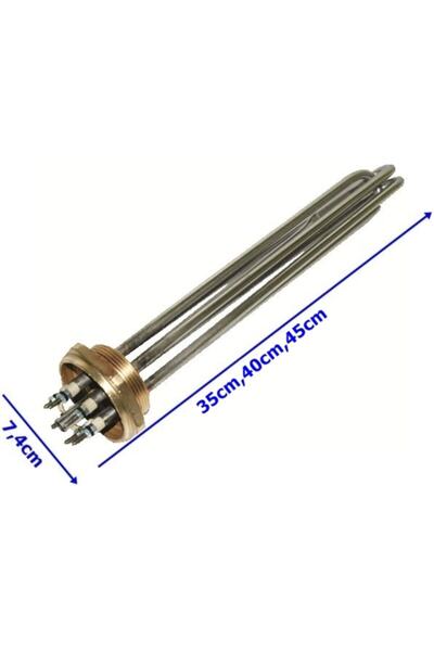 BALÇIK 2" Krom Kafalı Kazan Rezistansı 30-35-40-45-50cm Termostatlı-30cm-3000...