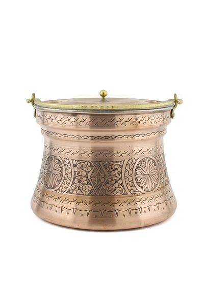MORYA Antep Handmade Embroidered Antique Yogurt Copper Copper 5 Lt