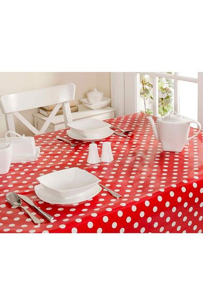 FANTASTIC Dekorama Colored Lined Erasable PVC Oilcloth Tablecloth for 4-6-8-12 Persons