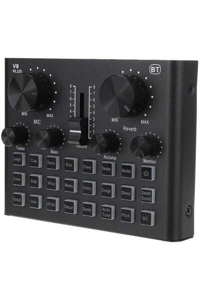 Genel Markalar V8 Plus Canlı Yayın Ses Kartı Stüdyo Kayıt 15 Efekt Mikrofon