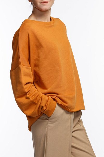 BASIC&CO Skye Oversized Basic Orange Sweatshirt