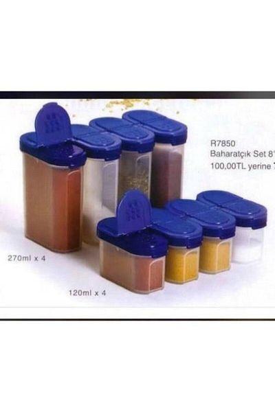 Tupperware Spice Set Set of 8 Blue Color