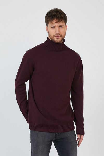 Matte Ανδρικό ζιβάγκο Helsinki Claret Red Απλό Πλεκτό Πουλόβερ