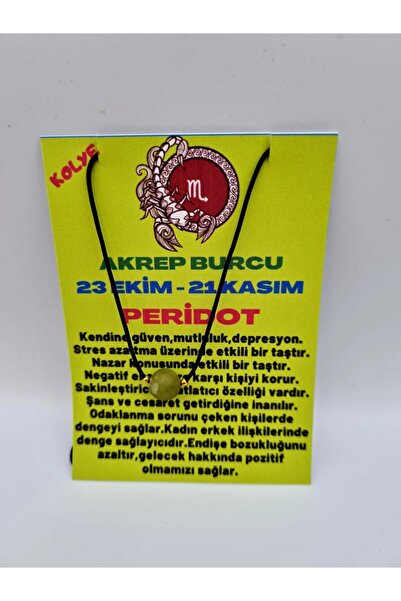 GÜMÜŞTEL EL SANATLARI قلادة من حجر الزبرجد الطبيعي المعتمد من برج العقرب