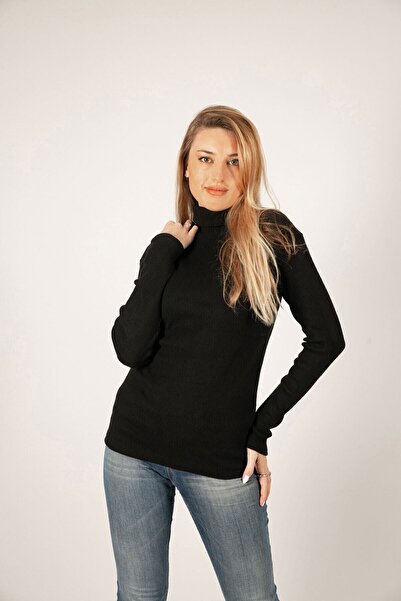 TRENDEYG Women's Black Turtleneck Sweater