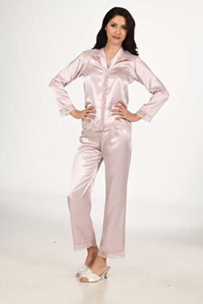 Marpessa İpek Saten Özel Dantel İşlemeli Pijama Takımı
