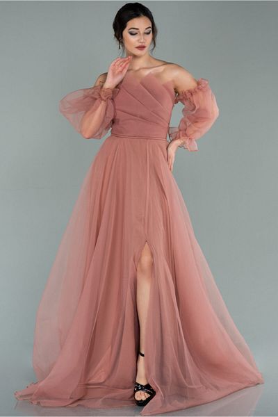 Abiyefon Onion Shell Long Sleeve Dalya Evening Dress Abu2076