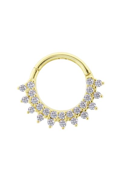 Dianora Piercing 14 Carat Gold Jewelled Minimal Ring Piercing