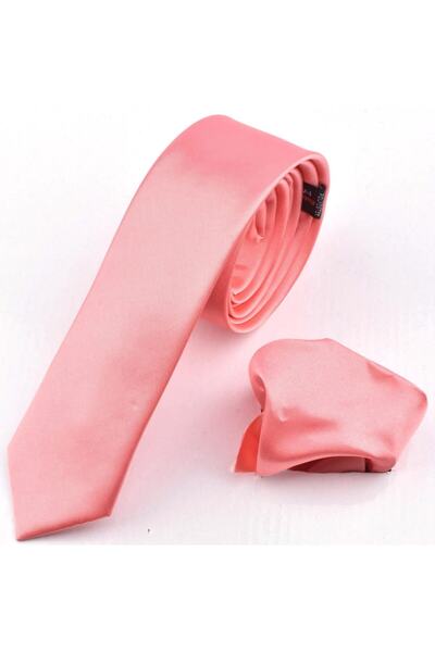 Ruben Cardin 2903 ربطة عنق أحادية اللون/سلمون