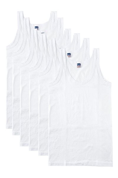 Muraty Tricou pentru bărbați, pentru copii, din bumbac, din bumbac pieptănat, cu bretele, pachet de 6