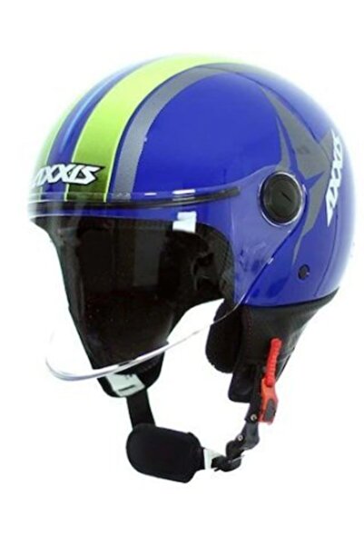 AXXIS Square Flag B7 Gloss Blue Yarım Motorsiklet Kaskı Gloss