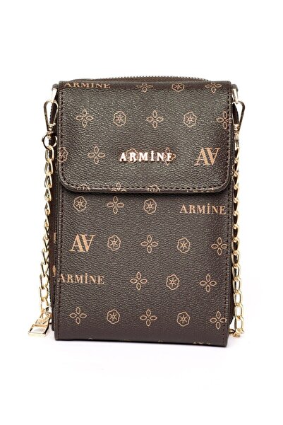 Armine 266 bayan çanta Kahve baskılı