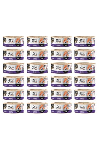 Felicia Tahılsız 85 gr Konserve Sterilised-somonlu Fileto Yaş Kedi Maması 24 ...