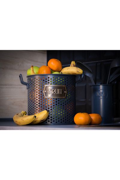 The Mia Fruit Storage Container - 30x23x23cm Space Gray By Zuri