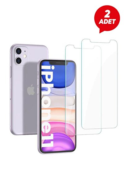 ucuzmi bulvar telefon Iphone 11 Uyumlu 6.1 Inç 2 Adet Kırılmaz Temperli Şeffa...