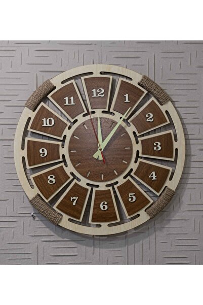hediyekolisi Fosforlu Ahşap Duvar Saati