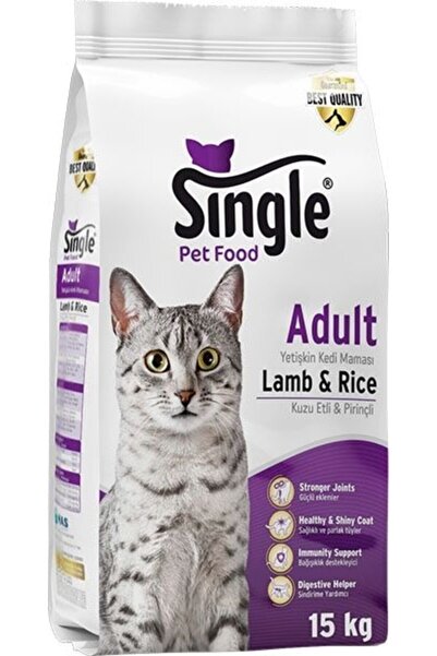 Single Yetişkin Kuzulu Kedi Maması 15kg