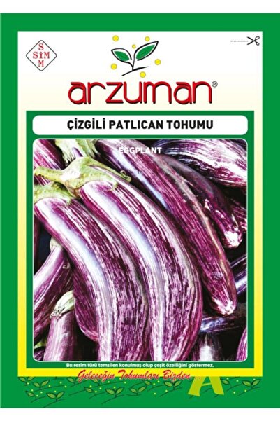 Arzuman 750 Adet Çizgili Alaca Patlıcan Tohumu