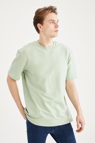 DeFacto Μπλουζάκι Comfort Fit Crew λαιμόκοψη κοντό μανίκι 100% βαμβακερό