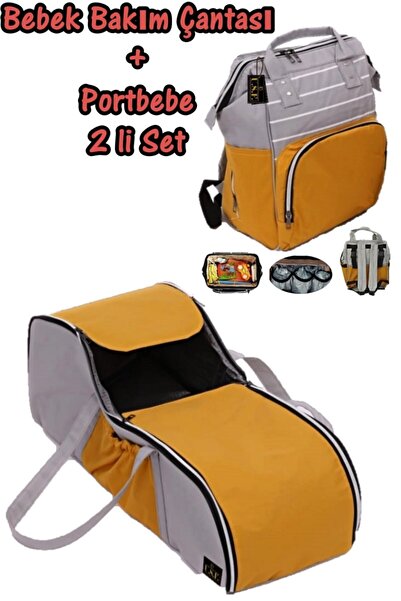 USF Portbebe Ana Kucağı Puset Bebek Taşıma + Anne Bebek Bakım Çantası Ikili Set