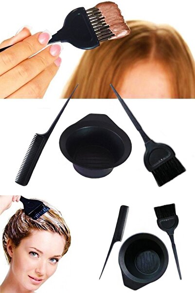 Keops 3 Parça Boyama Seti, Boya Fırçası + Krepe Tarağı + Boya Kabı