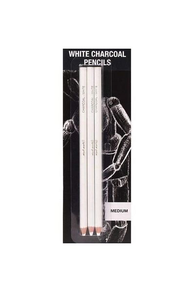 Bianyo White Charcoal Fuser (white Charcoal Pencil) 3 Pieces