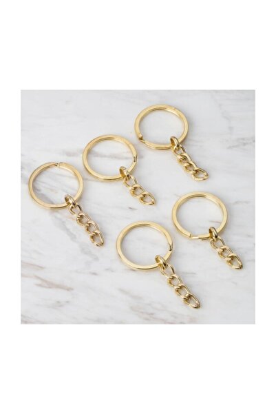yiğit aksesuar Keychain Ring Gold 25 Pieces