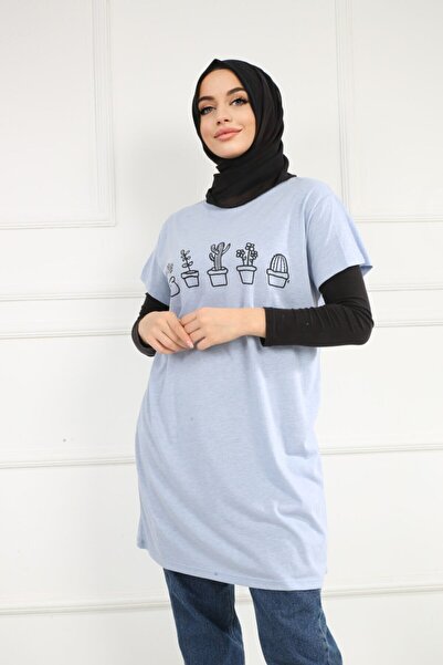 Saygın Kaktüs Baskılı Tunik