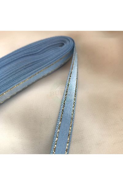 Bukle İplik 1 cm Silvery Baby Blue Satin Ribbon (10 Mt)