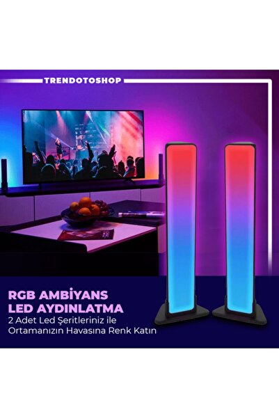 C9 Rgb Ambiyans 2 Adet Led Lamba Kumanda Kontrollü Sese Duyarlı Renk Modlu