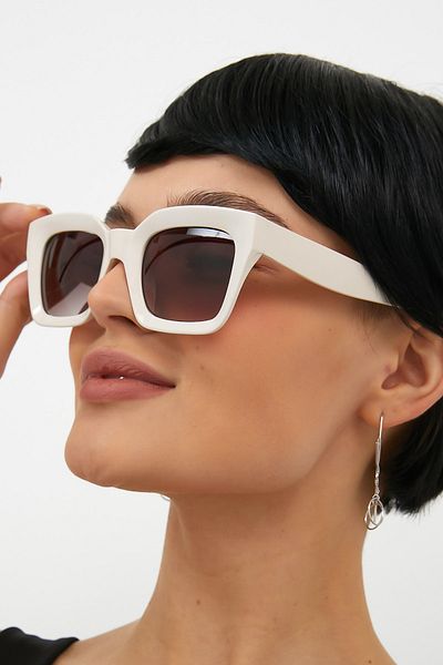ModaLand Women's Rectangular Sunglasses New Mia Thick Bone Framed