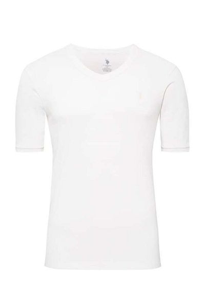 U.S. Polo Assn. Women's White Thermal Short Sleeve T-shirt