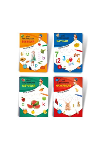 0-6 Yaş Yayınları 0-6 Years Line Exercises 4 Book Set