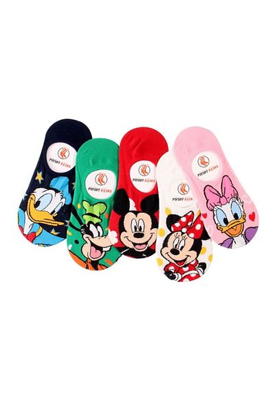 footmania Women's 5 Pairs Cute Cartoon Patterned Colorful Ballerina Socks Set