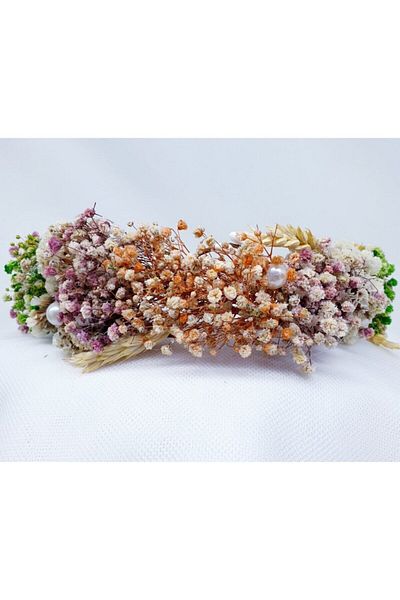 Yumak Dekor Grup Colorful Dried Floral Pearl Wedding Wedding Engagement Henna And Bridal Crown