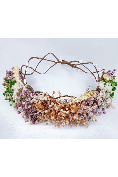 Yumak Dekor Grup Colorful Dried Floral Pearl Wedding Wedding Engagement Henna And Bridal Crown