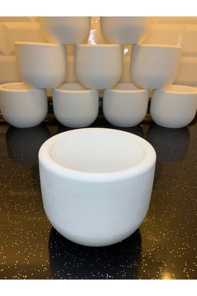 Kaktüs Koni Ham Beton Saksı - Taş Saksı - Sukulent Saksı - Boyamaya Hazır