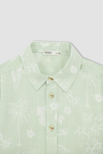 DeFacto Boy's Linen Look Long Sleeve Shirt