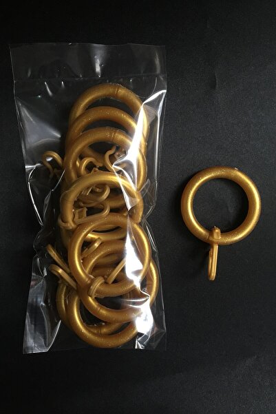 Konur Store Rustik Perde Halkası Ve Klips Altın Rengi- 10 Adet