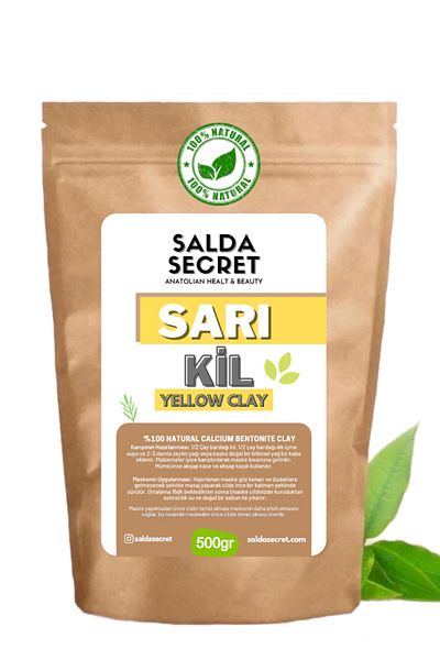 Salda Secret Yellow Clay Natural Face Mask 500 gr Powder Clay Mask Indian Healing Clay
