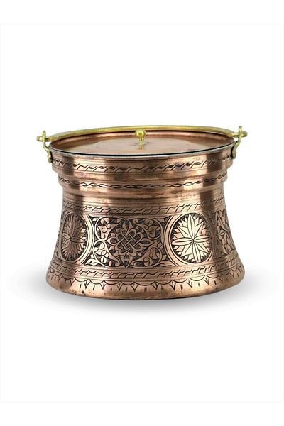 MORYA Antep Handmade Embroidered Antique Yogurt Copper Copper 5 Lt